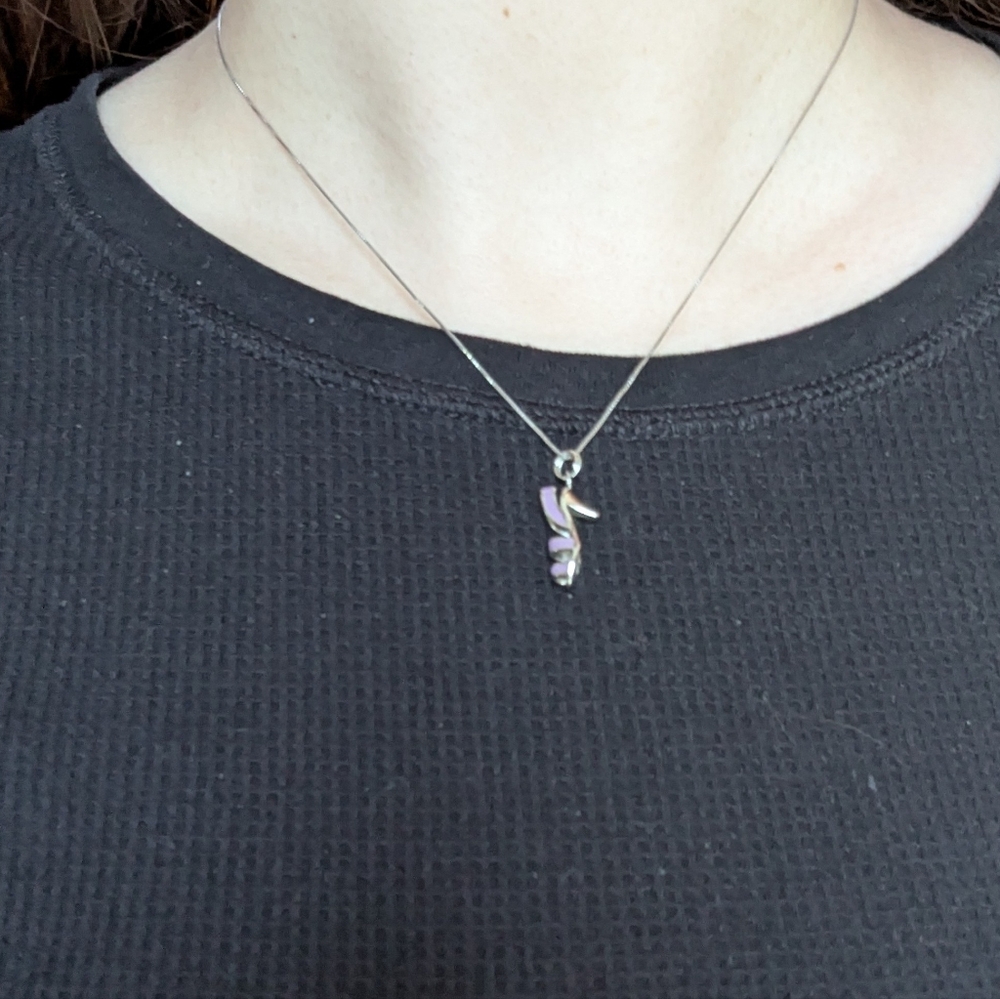 Sterling silver shoes necklace